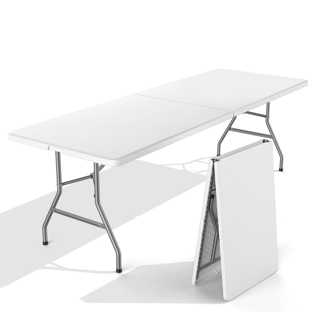Sweetcrispy 6 FT Folding Picnic Table, Easy to Fold and Store