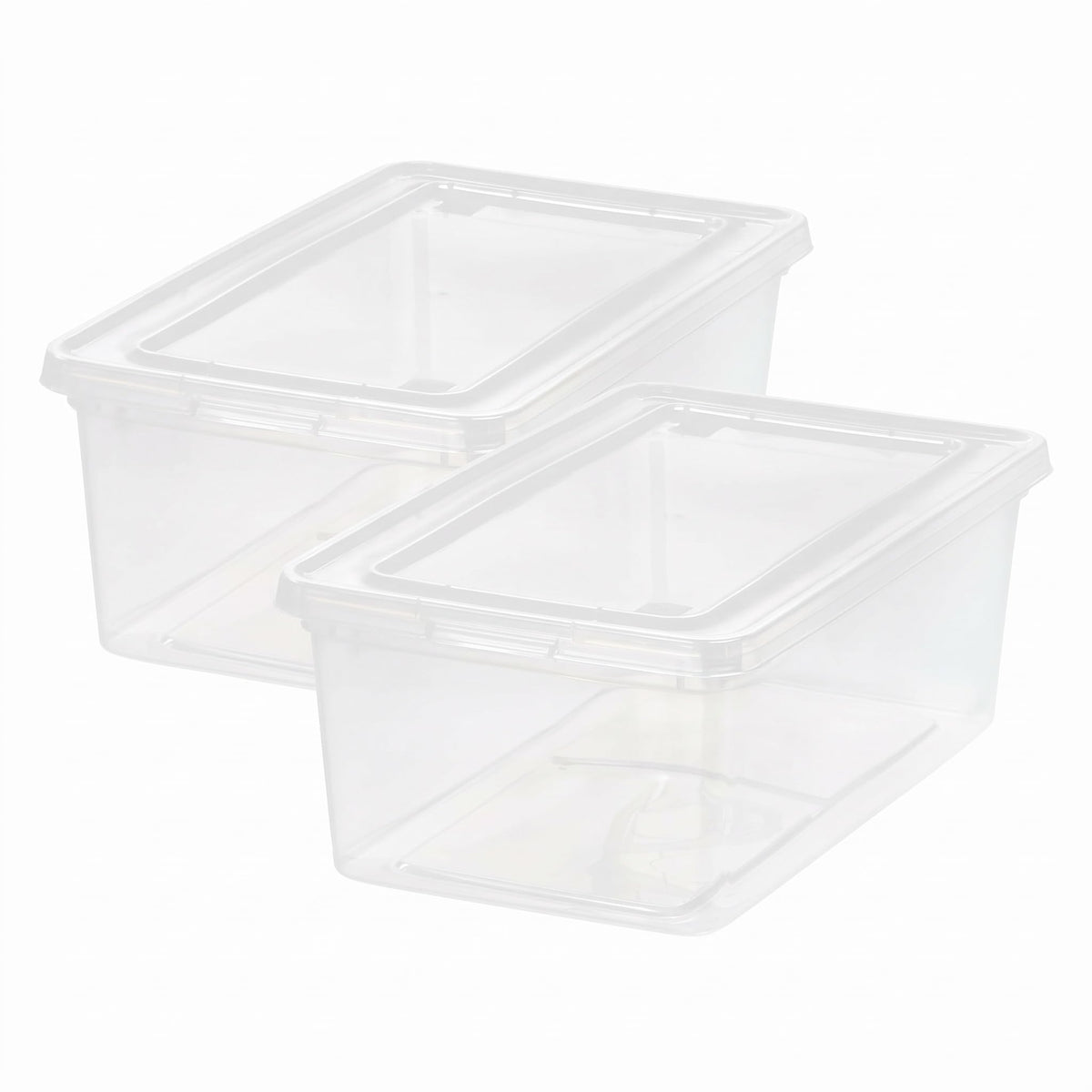 IRIS USA 6-Pack 6 Qt Storage Bins with Lids, Clear, Stackable