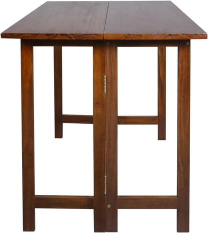 Solid Wood Flip-Top Folding Console to Dining Convertible Table