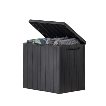 Keter City 30 Gal Outdoor Storage Box and Patio Side Table