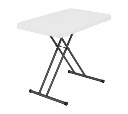 Lifetime 28241 Adjustable Folding Laptop Table TV Tray, 30 Inch, White Granite