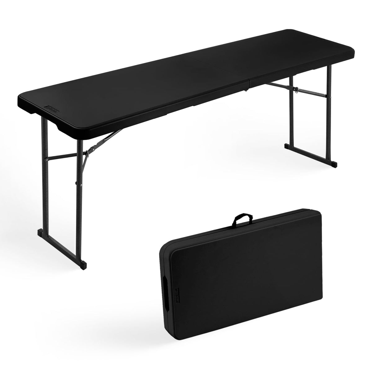 Byliable Folding Table 6FT Narrow Portable Plastic Heavy Duty Table, White
