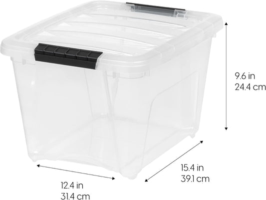 IRIS USA 6-Pack 19 Quart Storage Bins with Lids, Clear