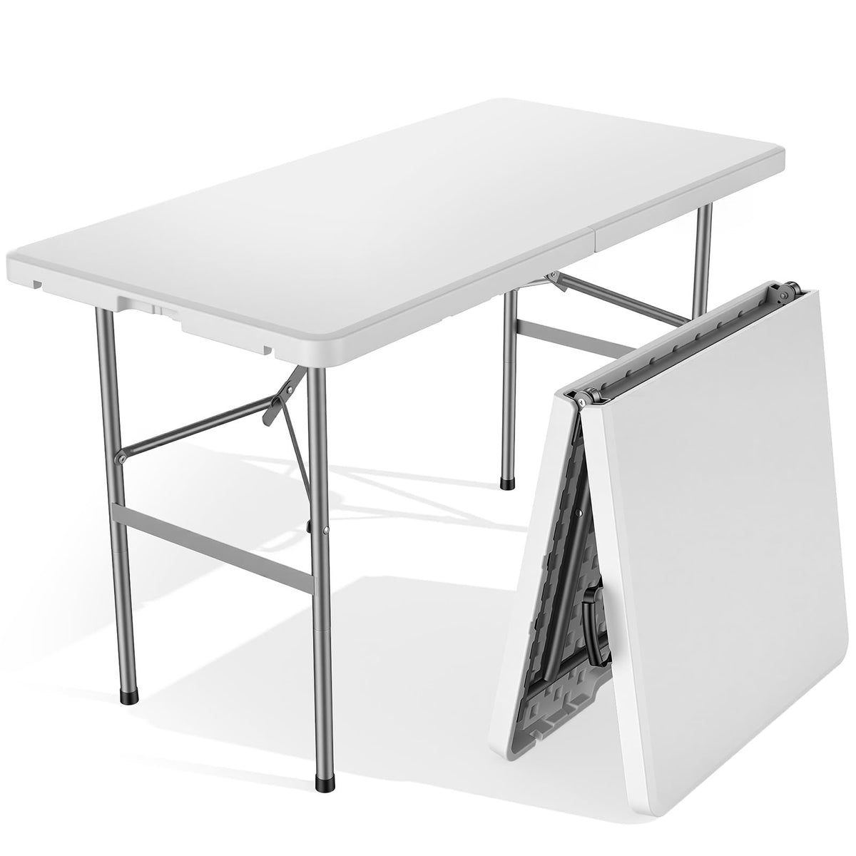Sweetcrispy 6 FT Folding Picnic Table, Easy to Fold and Store