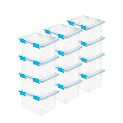 Sterilite Gasket Storage Box with Lids for Home & Office, 37 Quart, 4-Pack
