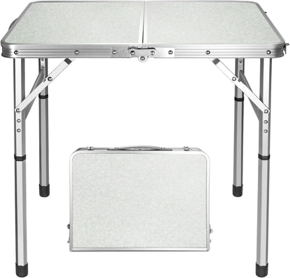 VILLEY 2FT Folding Camping Table, Portable Small Table with Adjustable Legs