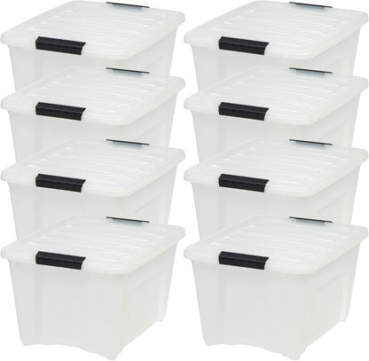 IRIS USA 2-Pack 27 Quart Storage Bins with Lids, Clear