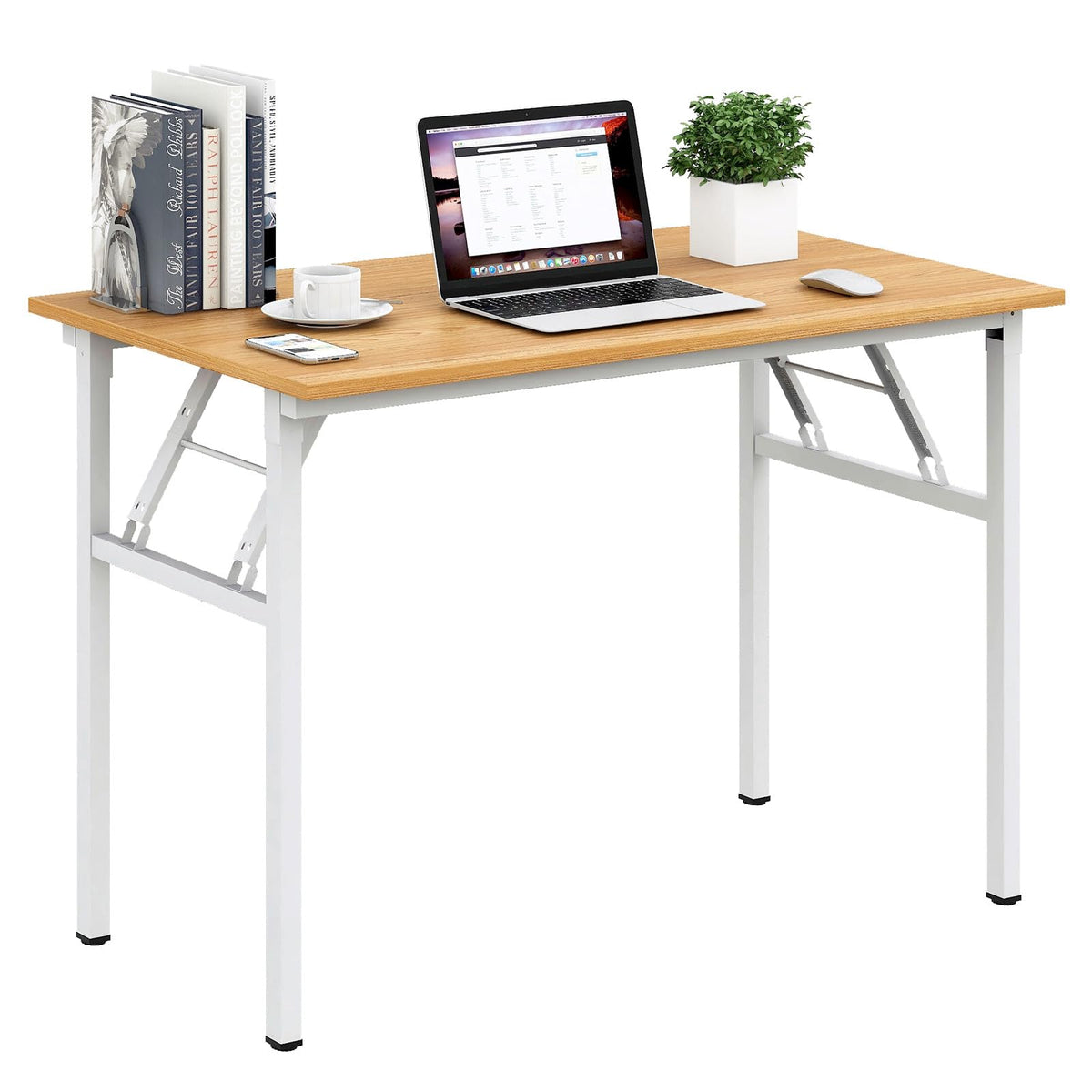 Need Small Computer Desk 31.5x15.7 Inch Folding Home Office Table Teak