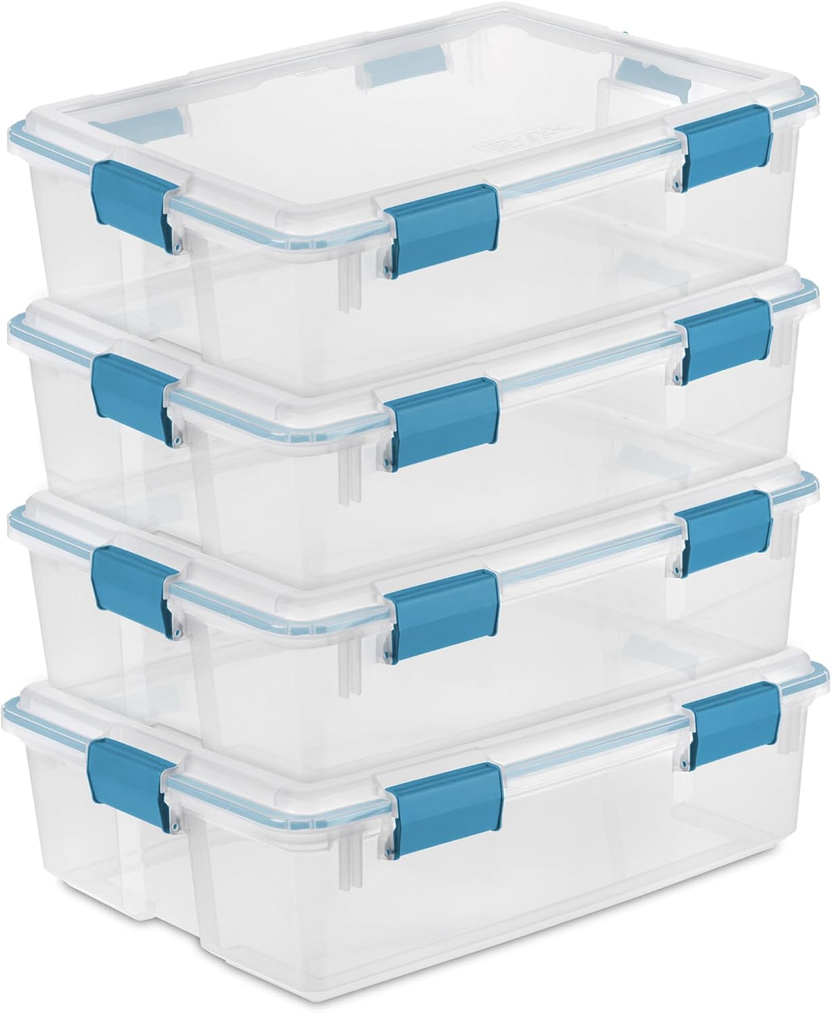Sterilite Gasket Storage Box with Lids for Home & Office, 37 Quart, 4-Pack