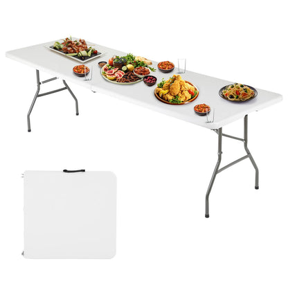 FDW | 8FT Folding Table | White | Portable Plastic Table