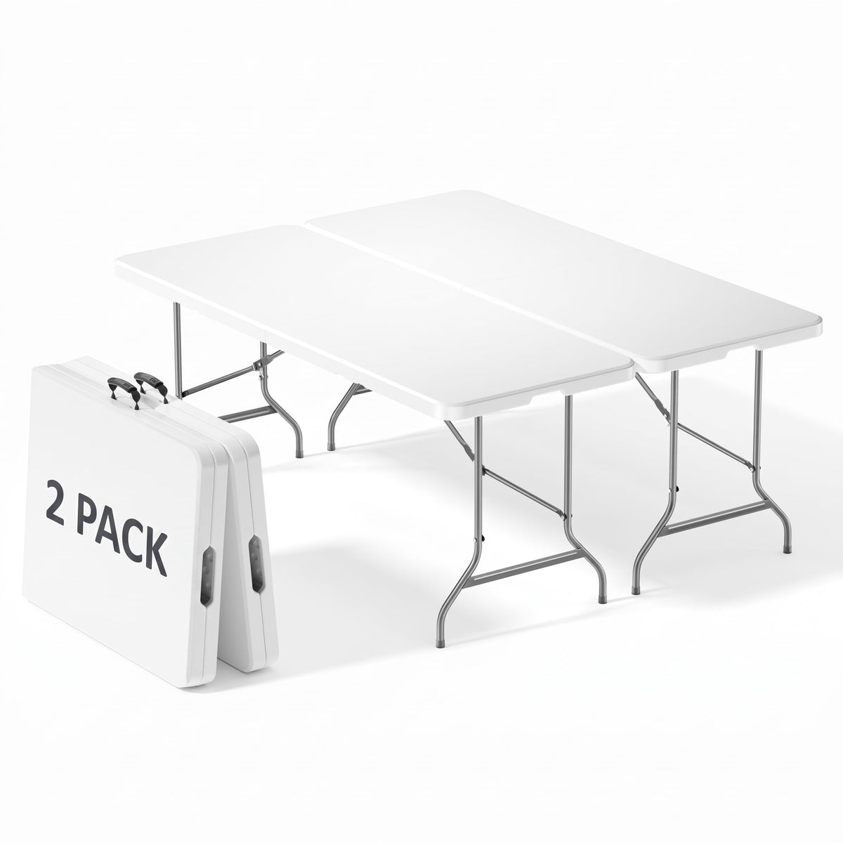 Sweetcrispy 6 FT Folding Picnic Table, Easy to Fold and Store