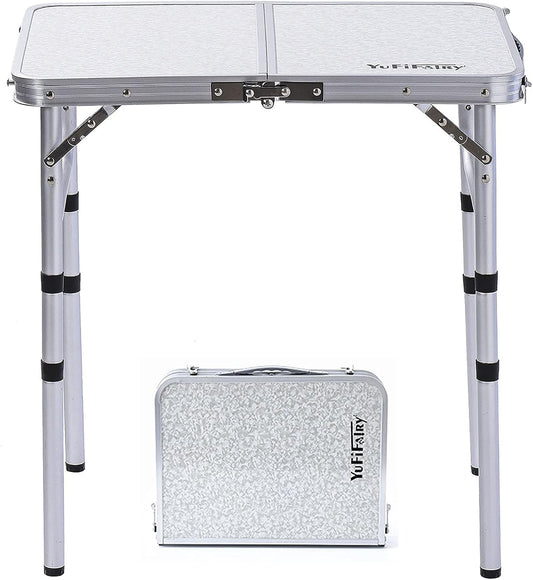 YUFIFAIRY Small Folding Table Portable, 24" L x16 W Foldable Camp Table