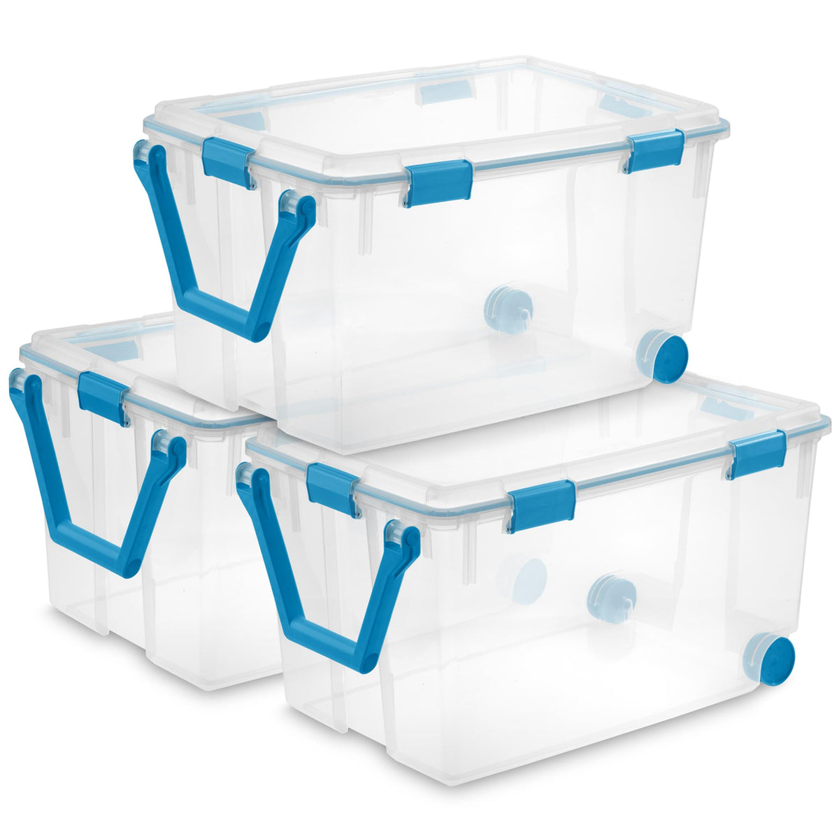 Sterilite Gasket Storage Box with Lids for Home & Office, 37 Quart, 4-Pack