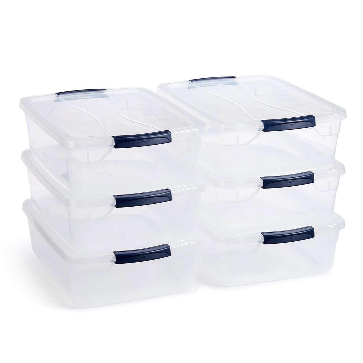 Rubbermaid Cleverstore 17 Qt Clear Storage Bins with Lids, 6 Pack