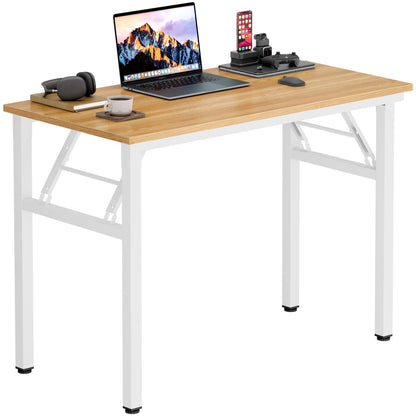 Need Small Computer Desk 31.5x15.7 Inch Folding Home Office Table Teak