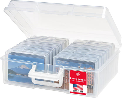 IRIS USA Photo Storage Box |Made in USA| 16 Cases - Clear