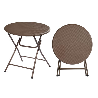 VINGLI 32" Round Folding Commercial Banquet Table, Portable Plastic Coffee Card Dining Table for Kitchen or Outdoor Party Wedding Event, 1 Pack, White