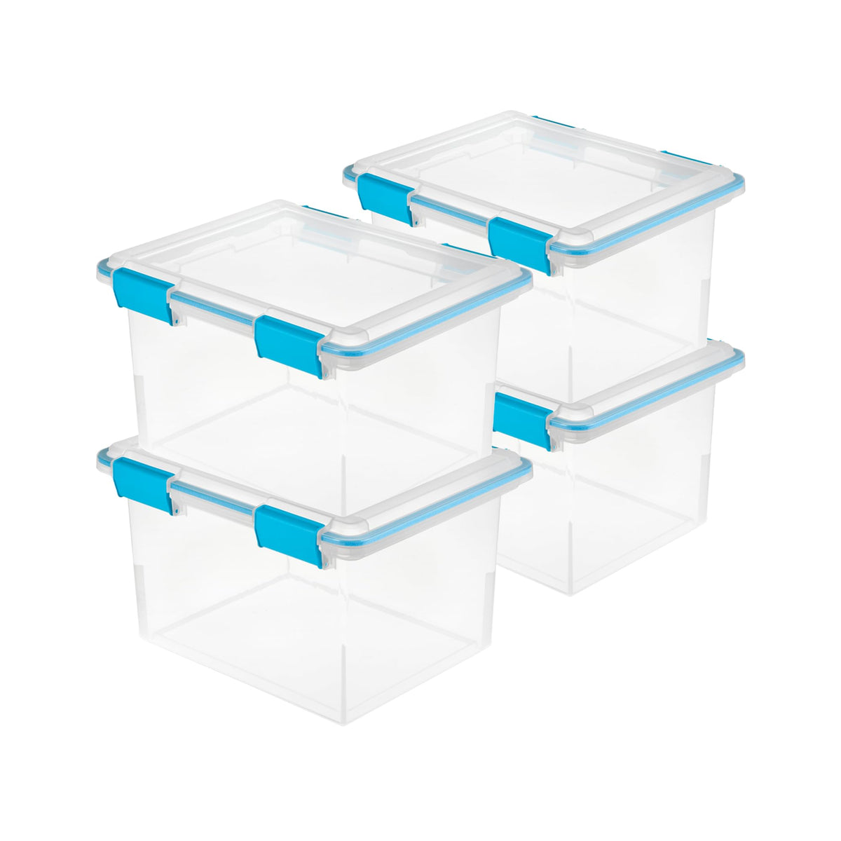Sterilite Gasket Storage Box with Lids for Home & Office, 37 Quart, 4-Pack
