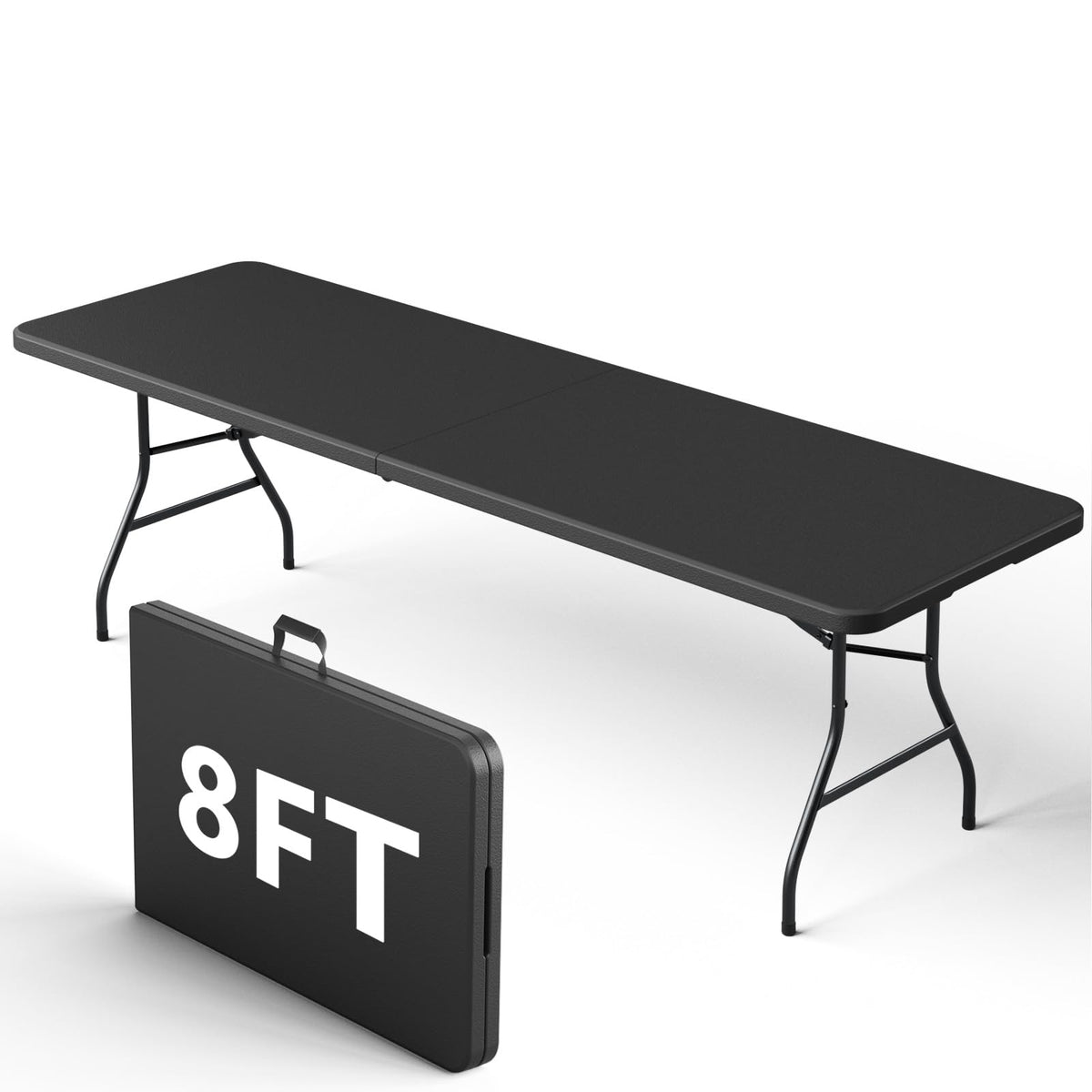 Folding Table 30 Inch - Small Desk Adjustable Height TV Tray for Laptop, Couch, Camping - Heavy Duty Utility Foldable Table for Small Spaces, No Assembly Required,Plastic White Granite