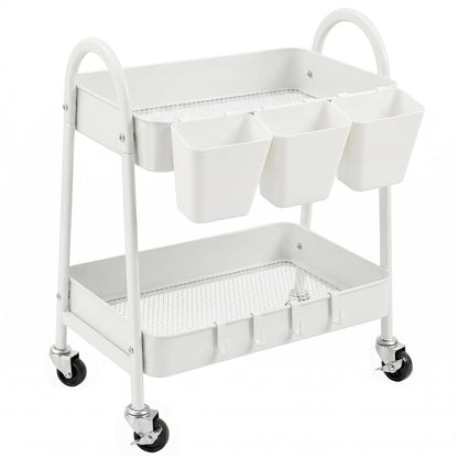 danpinera 3-Tier Rolling Cart, Metal Rolling Storage Cart with Wheels