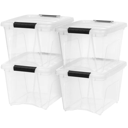 IRIS USA 4-Pack 40 Quart Storage Bins with Lids, Clear