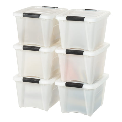 IRIS USA 6-Pack 55 Quart Clip Box with Latching Lid