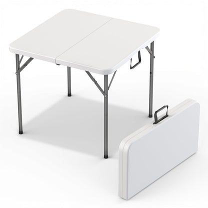 Our Modern Space 8 Feet Foldable Table with Built in Handle & Steel Legs | 8 FT Heavy Duty Portable | Perfect for Party, Dining, Wedding, Events, Picnic Indoor, Outdoor, Camping, Temporary - 8 Foot
