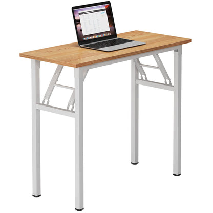 Need Small Computer Desk 31.5x15.7 Inch Folding Home Office Table Teak