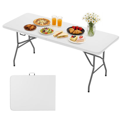BestOffice | 6FT Folding Table | Black | Portable Plastic Table