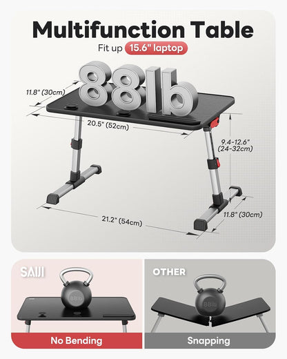 Laptop Desk Table, SAIJI Adjustable Laptop Stand, Portable Lap Desks