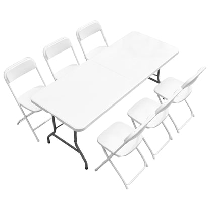 DUMOS 6 FT Folding Picnic Table, Portable Plastic Table, Easy to Keep