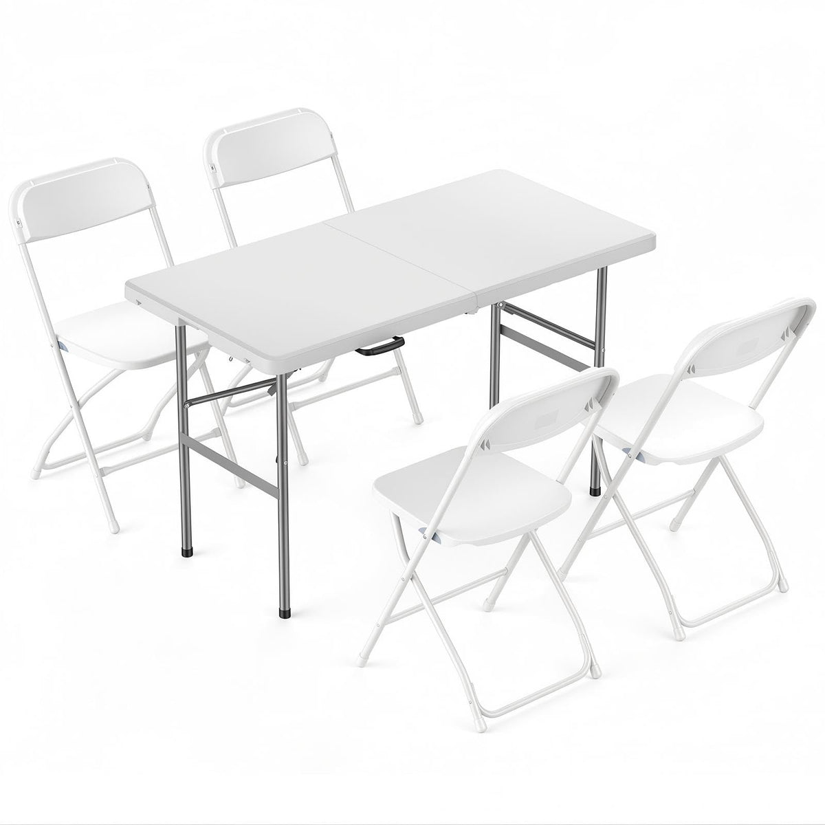 DUMOS 6 FT Folding Picnic Table, Portable Plastic Table, Easy to Keep