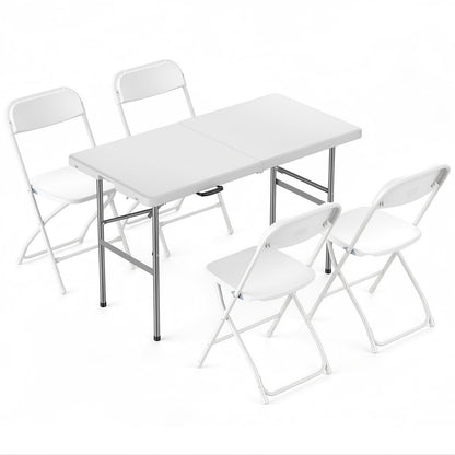 DUMOS 6 FT Folding Picnic Table, Portable Plastic Table, Easy to Keep