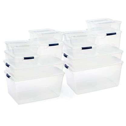 Rubbermaid Cleverstore 17 Qt Clear Storage Bins with Lids, 6 Pack