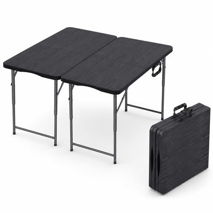 Our Modern Space 8 Feet Foldable Table with Built in Handle & Steel Legs | 8 FT Heavy Duty Portable | Perfect for Party, Dining, Wedding, Events, Picnic Indoor, Outdoor, Camping, Temporary - 8 Foot