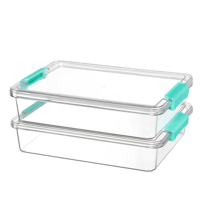 Vtopmart 4 Pack 6 Qt Plastic Storage Bins with Lids, Clear Sensory Bins