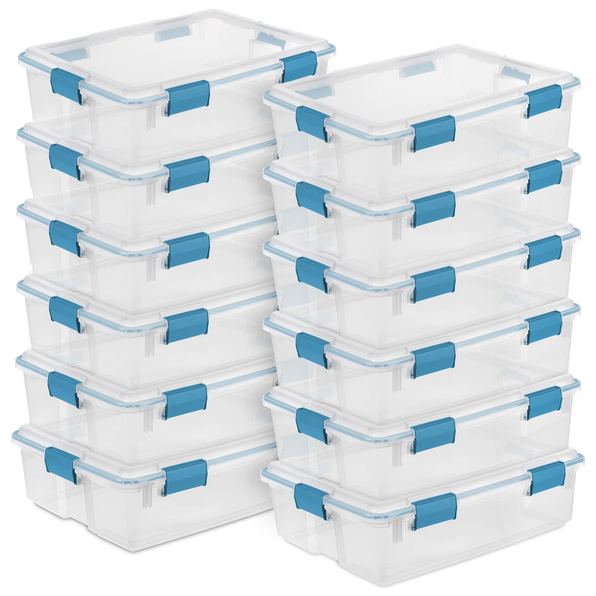 Sterilite Gasket Storage Box with Lids for Home & Office, 37 Quart, 4-Pack