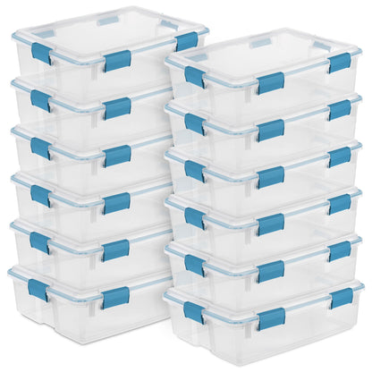Sterilite Gasket Storage Box with Lids for Home & Office, 37 Quart, 4-Pack