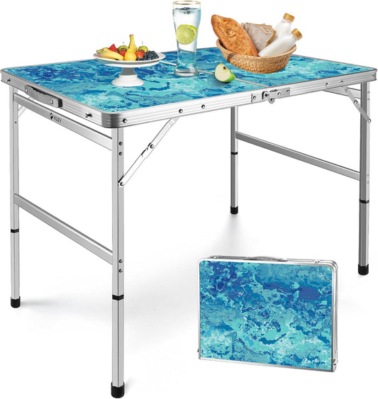 VILLEY Folding Camping Table 3FT, Portable Small Picnic Table