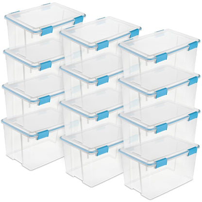Sterilite Gasket Storage Box with Lids for Home & Office, 37 Quart, 4-Pack