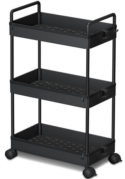 Ronlap 3 Tier Slim Rolling Storage Cart with Wheels Utility Organizer,White