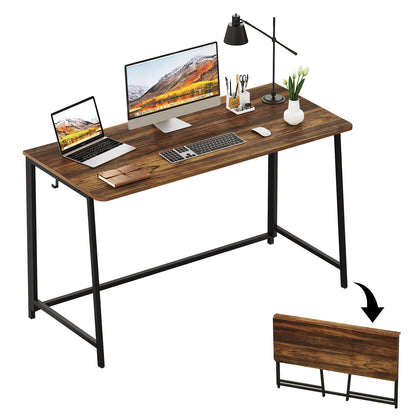 WOHOMO Folding Desk, 31.5" Foldable Computer Table for Small Spaces, Oak