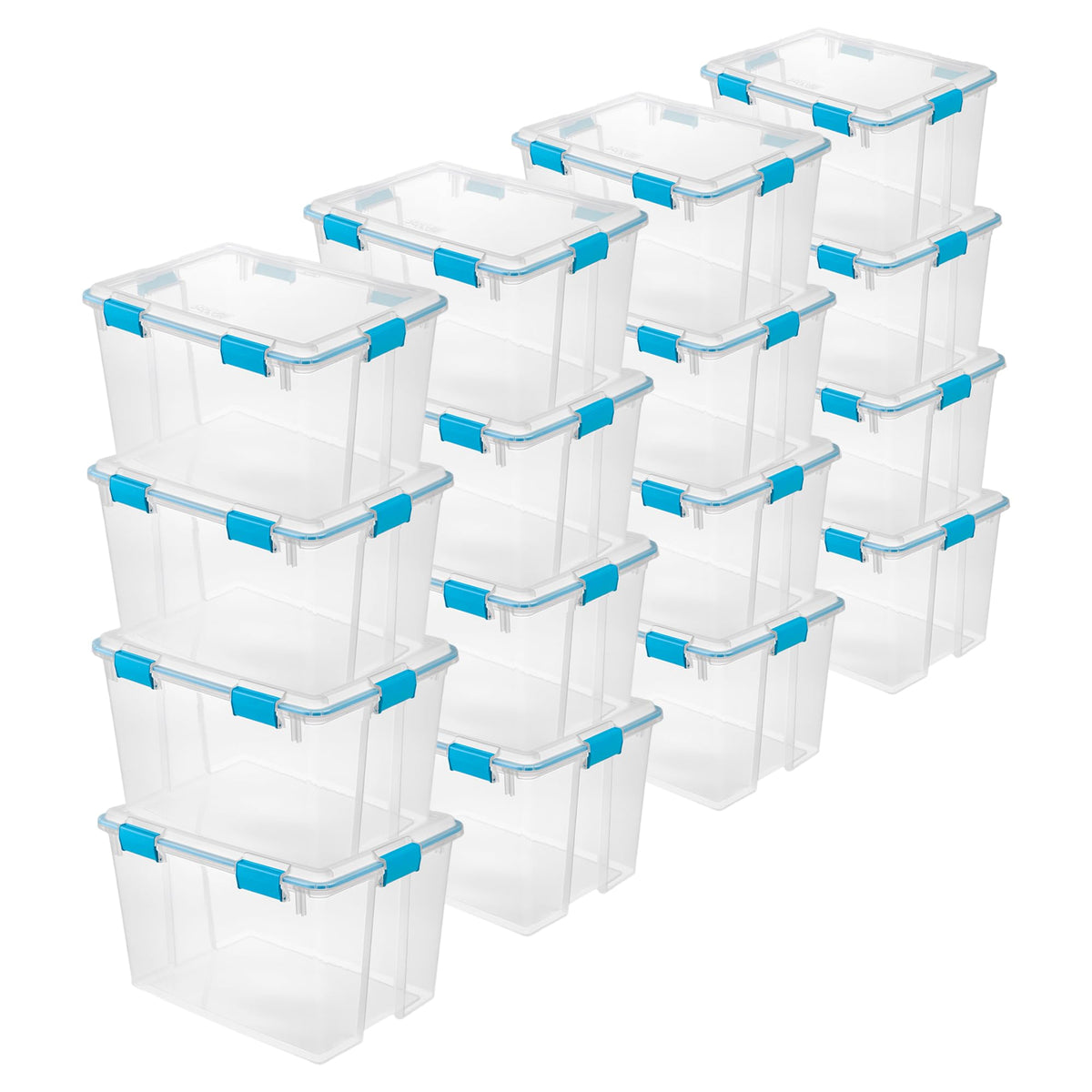 Sterilite Gasket Storage Box with Lids for Home & Office, 37 Quart, 4-Pack