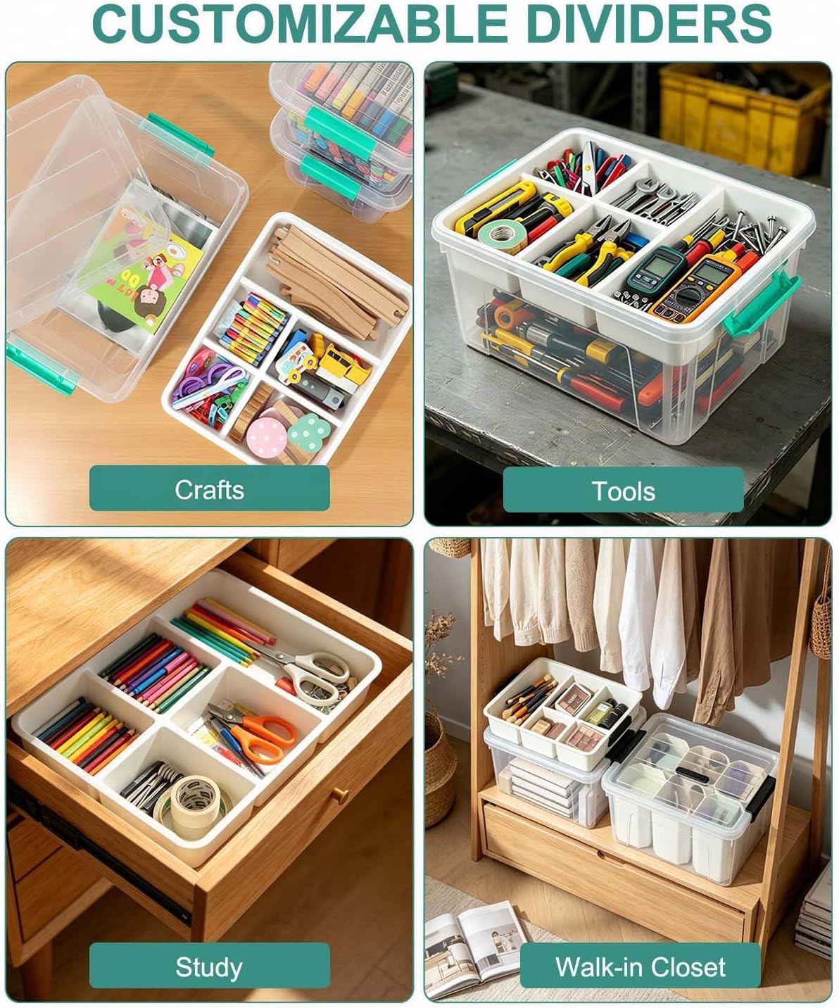 EOENVIVS Craft Organizers and Storage Container Art Supply Organizer,17 QT