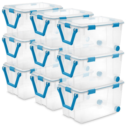 Sterilite Gasket Storage Box with Lids for Home & Office, 37 Quart, 4-Pack