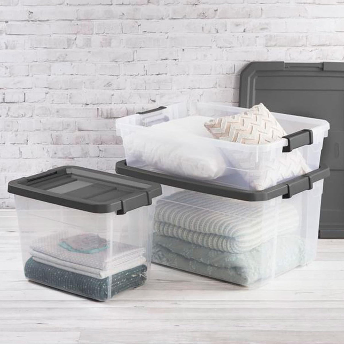 Sterilite Box Stacker Modular Clear 30QT 14733V06