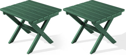 SERWALL Small Folding Side Table, HDPE Outdoor End Table, Coffee