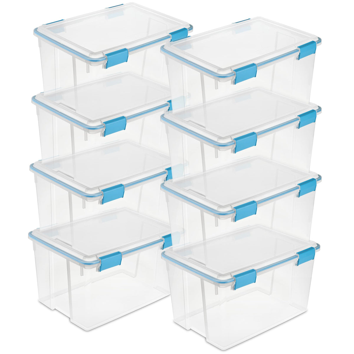 Sterilite Gasket Storage Box with Lids for Home & Office, 37 Quart, 4-Pack