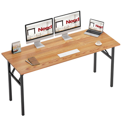 Need Small Computer Desk 31.5x15.7 Inch Folding Home Office Table Teak