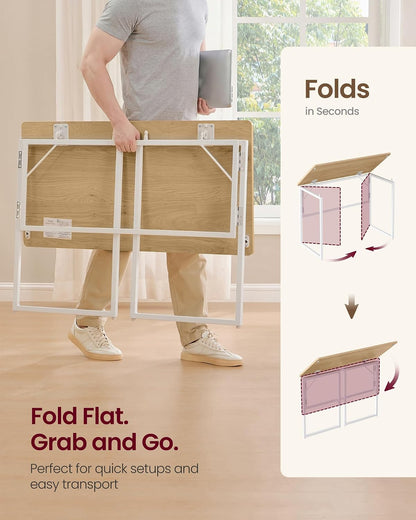 VASAGLE Folding Desk, Small Computer Desk, Foldable Table 39.4 Inch